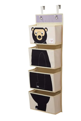 Miniatura 2 de 3 Sprouts Organizador de bebé sobre la puerta, almacenamiento esencial para el cuarto del bebé, soporte de animales de peluche y organizador de Oso