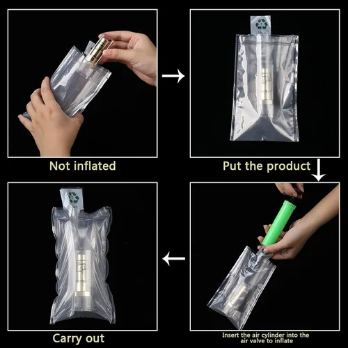 Miniatura 5 de Bolsas de aire de embalaje, Bolsas protectoras inflables de plástico transparente, Bolsas de embalaje inflables de aire, 50 piezas, 4 x 6 pulgadas