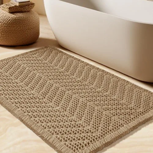 Miniatura 34 de Tapete de baño con diseño de gofre, moderno, bohemio, absorbente, antideslizante, ultrasuave, lavable a máquina, con letra de baño, dormitorio