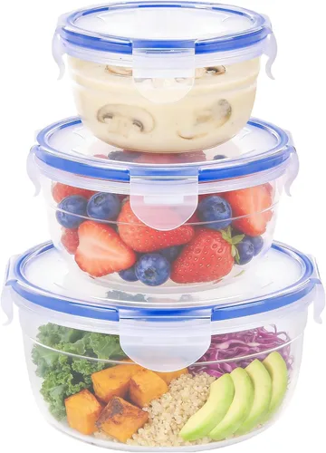 Miniatura 11 de KIGI Pequeño recipiente de plástico para almacenamiento de alimentos para aperitivos, almuerzo y preparación de comidas, sin BPA, tapas herméticas