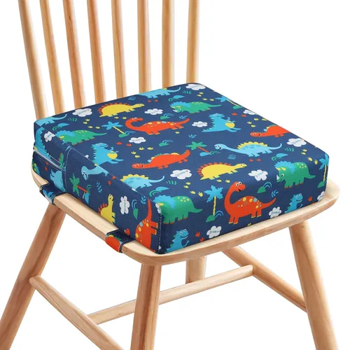 Miniatura 14 de Zicac Cojín de asiento elevador portátil para silla alta para viajes, comedor, almohadilla de asiento para niños pequeños, bebés, bebés, azul rosa