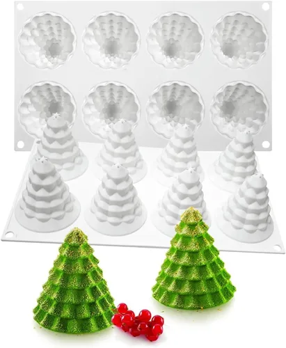 TUKE Molde de silicona para árbol de Navidad, moldes en forma de árbol para hacer velas de jabón hechas a mano, pasteles, dulces de postre de