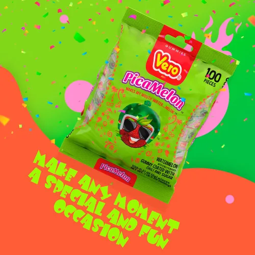 Miniatura 7 de Vero Picamelon - Gomitas masticables con sabor a sandía recubiertas en polvo de chile, 100 piezas (peso neto: 1 libra, 5,15 onzas) - Gomitas