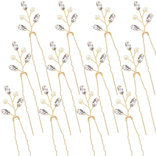Miniatura 8 de 12 horquillas para el pelo de novia, accesorios de cristal, perlas de diamantes de imitación para novias, damas de honor, accesorios de boda