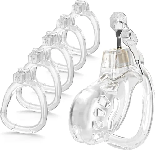 Miniatura 10 de Yivans Jaula de castidad masculina, jaula ligera de castidad para el cuerpo, resina segura para el cuerpo+jaula de pene ABS para hombres con anillo