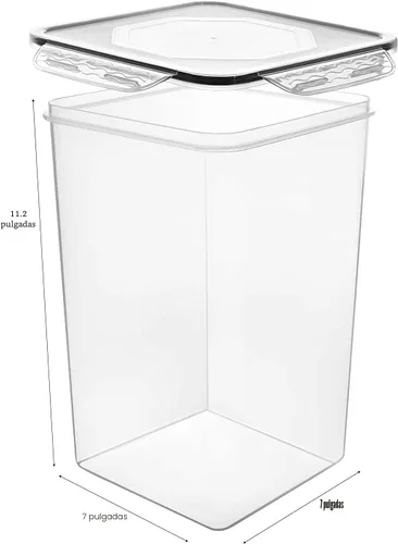 Miniatura 3 de M MCIRCO Contenedores de almacenamiento de alimentos extra grandes de 7 cuartos de galón / 6.5 L/220 onzas, anchos y profundos, 4 recipientes
