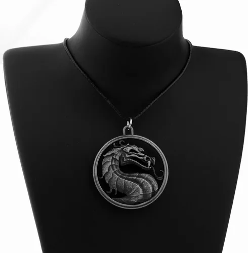 Miniatura 3 de FAADBUK Kombat - Joyas vintage con dijes de Kombat regalo para amante de Kombat collar y llavero para familiares y amigos Metal Acero inoxidable