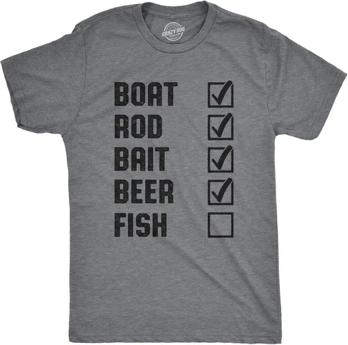 Miniatura 16 de Crazy Dog - Camiseta divertida para hombre, diseño de broma de pesca, camisetas novedosas de pescador