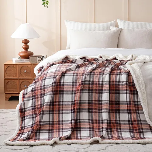 Miniatura 12 de Gracelife Manta de forro polar de sherpa para sofá, manta suave y mullida cálida para mujeres y hombres, manta gruesa y suave para cama individual