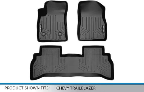 Miniatura 5 de SMARTLINER Juego de tapetes de piso de ajuste personalizado de 2 filas compatibles con Chevrolet Trailblazer 2021-2025