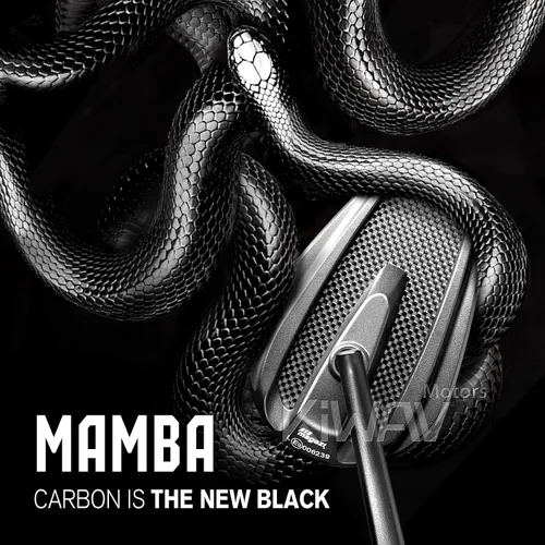 Miniatura 2 de KiWAV Aftermarket - Espejos retrovisores laterales cónicos Mamba real fibra de carbono negro convexo ajustable M8 0.315 in 1.25 adaptadores de paso