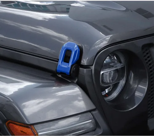 Miniatura 7 de RT-TCZ Cubierta de pestillo de capó, soportes exteriores de bloqueo de capó, accesorios de decoración de ABS para Jeep Wrangler JL JLU y Gladiator