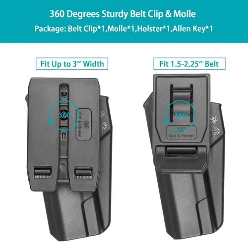 Miniatura 4 de Funda 1911 para Colt/Kimber/Springfield de 5'' sin riel, OWB Paddle/Molle/Clip Carry, opciones de liberación con el dedo índice y el pulgar, Molle &