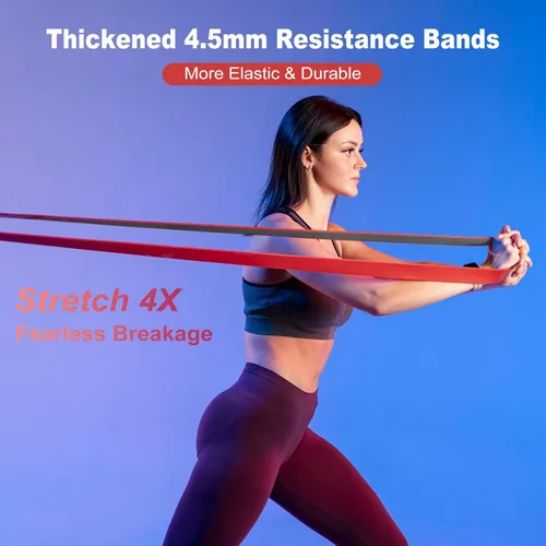 Miniatura 4 de WIKDAY Resistance Bands, Pull Up Bands, Workout Bands for Exercise, Thick Heavy Resistance Band Set with Door Anchor, Elastic Bands for Body
