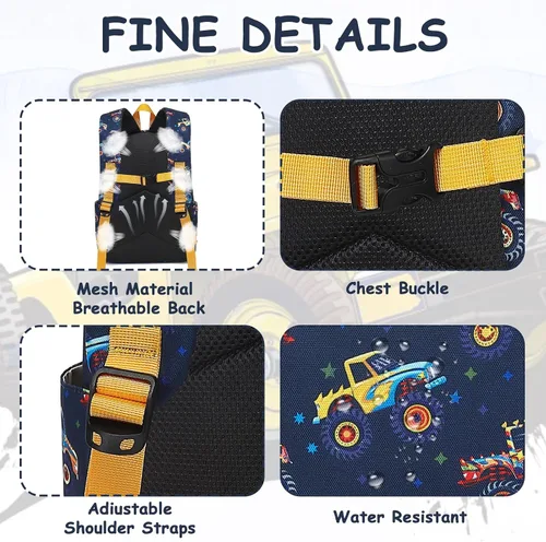 Miniatura 89 de CAMTOP - Conjunto de mochila y lonchera con estampados divertidos para niños de preescolar y primaria), Y0058-2