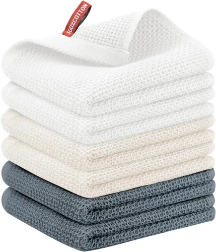 Miniatura 90 de Nialnant - Toalla de cocina 100% algodón, tejido gofre, suave, absorbente y de secado rápido, toallas para secar platos, trapos de limpieza - Multi