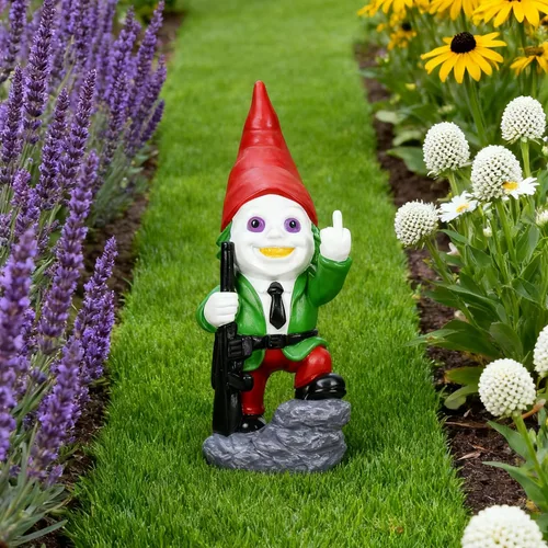 Miniatura 5 de SPINNDO Decoración de terror, regalos de dedo medio, decoración de jardín, gnomos, estatuas de jardín