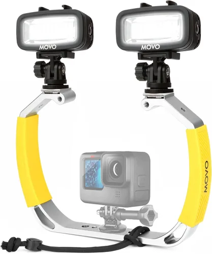 Movo DiveRig1 XL Paquete de Equipo de Buceo con Luces LED Impermeables – Compatible con GoPro Hero, HERO5, HERO6, HERO7, HERO8, HERO9, HERO10 y DJI