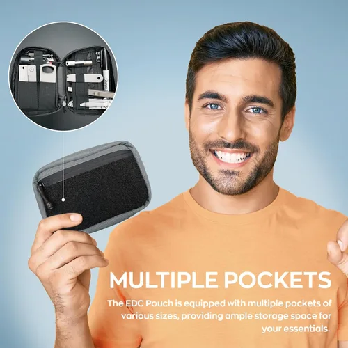 Miniatura 6 de DAILYCARRYCO EDC - Bolsa organizadora de herramientas de transporte diario con múltiples bolsas, equipo esencial EDC Gris