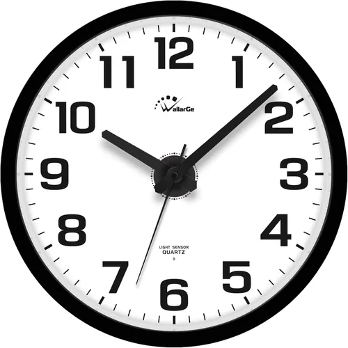 Miniatura 2 de WallarGe Reloj de pared con luz nocturna para dormitorio, reloj de pared iluminado silencioso que brilla en la oscuridad, funciona