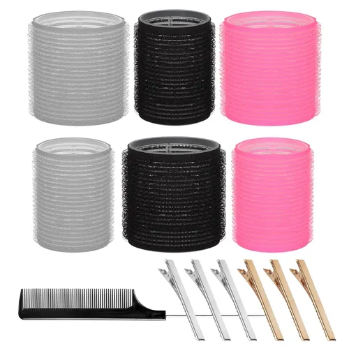 Rizador de pelo sin calor: set de 13 rodillos con clips para cabello largo y mediano, herramientas de peinado para mujeres, rizadores DIY para dormir