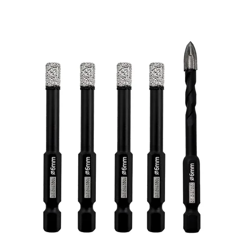 DT-DIATOOL Brocas de diamante de 1/4 pulgadas con punta de diamante de carburo para azulejos, porcelana, cerámica, mármol, granito (paquete de 5)