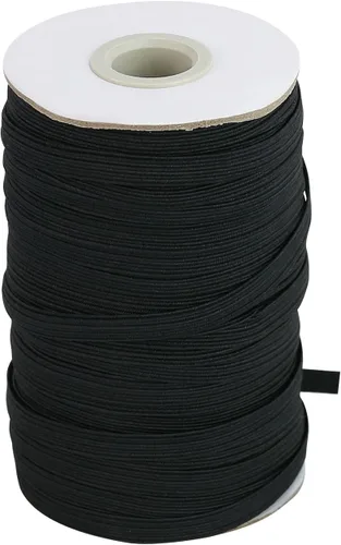 Miniatura 8 de Banda elástica plana para costura, 1/4 de pulgada, 50 yardas de alta elasticidad, cuerda elástica blanca, carrete elástico de punto para coser Blanco