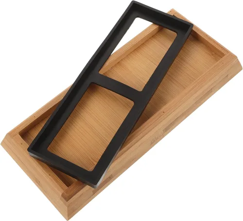 Miniatura 8 de Yardwe Soporte de piedra de afilar de bambú con base de goma antideslizante, ideal para afilar cuchillos de cocina en el hogar, 8.46 x 3.74 x 0.98