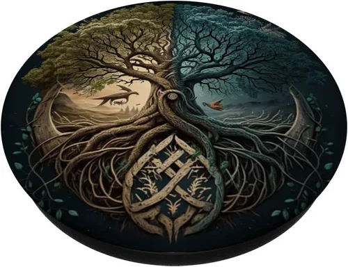 Miniatura 2 de Yggdrasil" Viking Tree of Life Design PopSockets PopGrip intercambiables