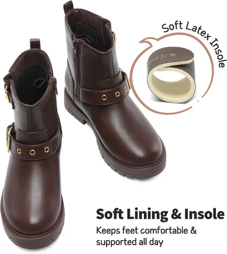 Miniatura 5 de DREAM PAIRS Botines impermeables con cremallera lateral para niñas pequeñas y grandes