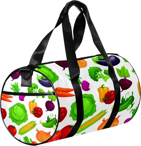 Miniatura 3 de Sports Bag for Men and Women Gym Fitness and Travel Overnight Package Barrel Duffel Bag Fresh Healthy Vegetables