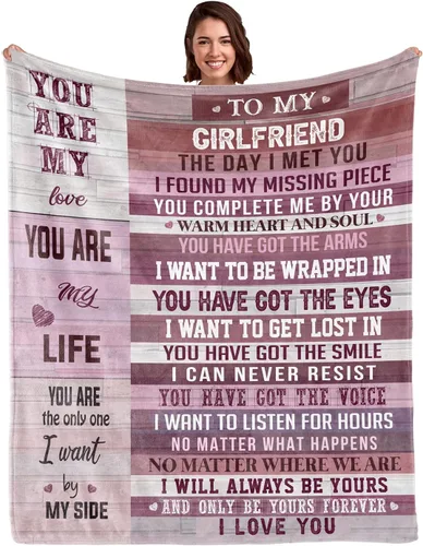 Miniatura 19 de WSYEAR Manta personalizada con fotos, regalo personalizado para parejas, manta con fotos personalizada, regalo de cumpleaños con texto en inglés "I