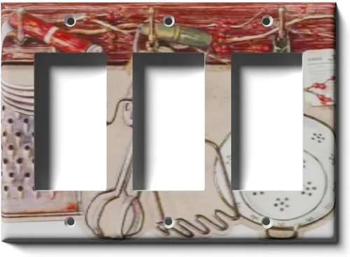 Miniatura 5 de Dos interruptores/una placa de receptáculo dúplex - Utensilios de cocina Combo de dos palancas/dúplex simple