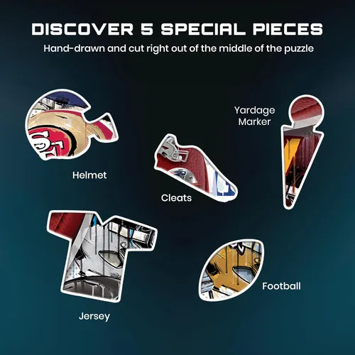 Miniatura 5 de MasterPieces Rompecabezas con Forma de Casco de Arte Drip de la NFL de 500 Piezas - Perfecto para Fanáticos de la NFL - 25"x22