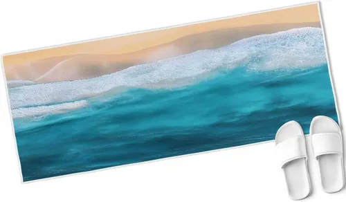 Miniatura 10 de Tapete de baño abstracto del océano, tapete suave para baño, ducha, bañera, cocina, puerta, tapete lavable para dormitorio, lavandería, pasillo