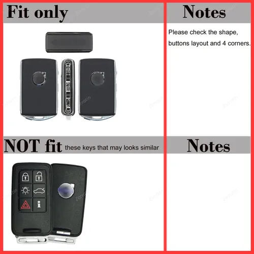 Miniatura 2 de Funda protectora de cuero real para llavero sin llave para Volvo XC40 XC60 XC90 S60 S90 V60 V90 2019-2026 Negro