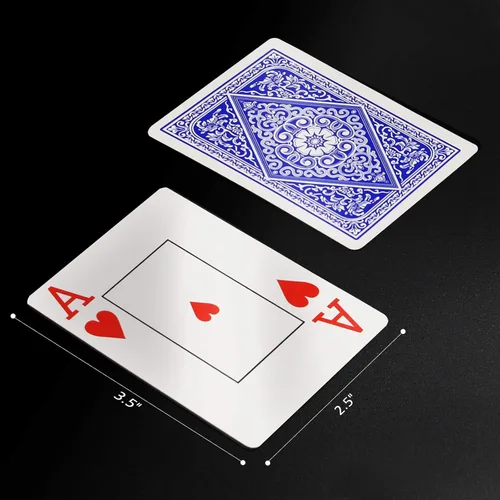Miniatura 4 de INTEGEAR Juego de cartas de 2 barajas de póquer de plástico impermeable para Texas Holdem Poker Go Fish y más juegos de cartas, índice jumbo de 2.5