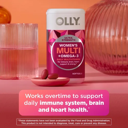 Miniatura 2 de OLLY Ultra Cápsulas Blandas Multivitamínicas para Mujeres, Salud General y Apoyo Inmunológico, Omega-3, Hierro, Vitaminas A, D, C, E, B12