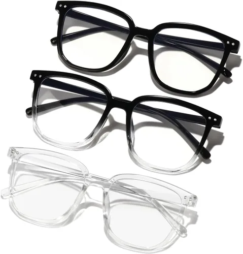 Miniatura 8 de GFUIARA - Lentes para bloquear luz azul para mujeres y hombres, gafas de moda cuadradas con bloqueo azul, lentes
