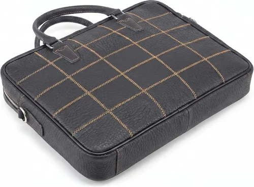 Miniatura 3 de Top Grain Leather Laptop Bag Handbag Multicolor Patchwork Laptop Messenger Crossbody Shoulder Bags for Men and Women