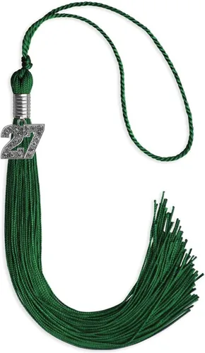 Miniatura 20 de Endea Graduation Borla de un solo color con dije de plata brillante (oro antiguo, 2022)