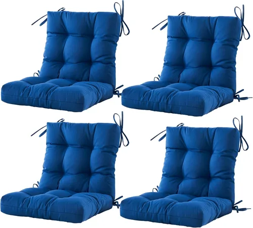 Miniatura 10 de BLISSWALK Cojines para sillas de exteriores, cojín grueso de mimbre con respaldo bajo y lazos para muebles de patio, 40 pulgadas de largo x 20 Beige