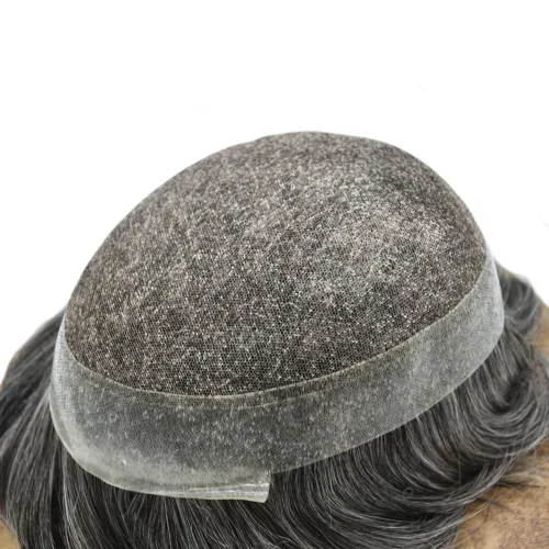 Miniatura 304 de Sistema de reemplazo de cabello de encaje francés para hombre, piezas de cabello de aspecto natural, encaje frontal, negro, marrón, rubio, gris
