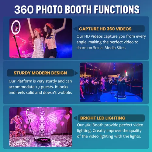 Miniatura 2 de Máquina de cabina de fotos 360 para fiestas, cabina de cámara 360 con funda de vuelo, paquete de batería, aplicación, logotipo magnético