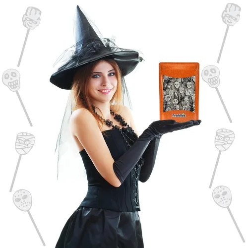 Miniatura 5 de Fruidles 25 chupadores de tatuajes de Halloween, calaveras, momias y fantasmas de tatuajes de chupones de caramelos, ideales para rellenos de bolsas