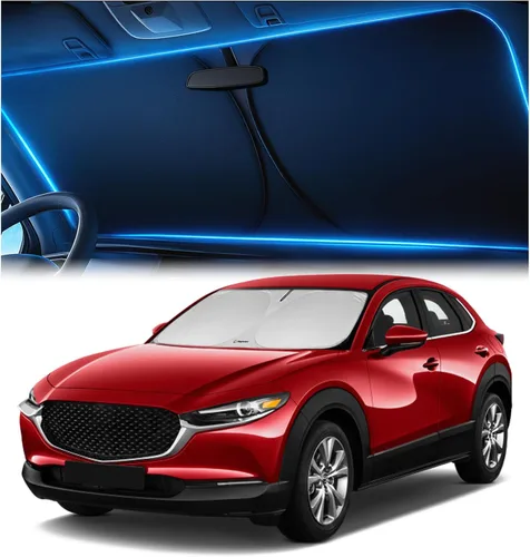 Miniatura 10 de Parasol para parabrisas para Honda Civic 2022 2023 2024 2025 2026 – Tecnología innovadora sin paso de luz, recorte para espejo, bloquea el 99%