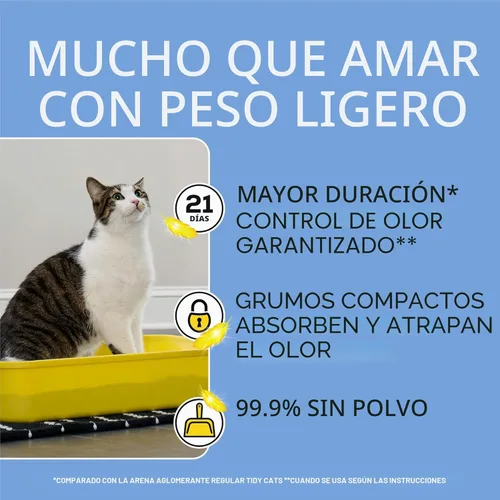 Miniatura 6 de Arena para gatos Purina Tidy Cats, arena ligera de aglomeración con rendimiento las 24 h, Rendimiento 24/7