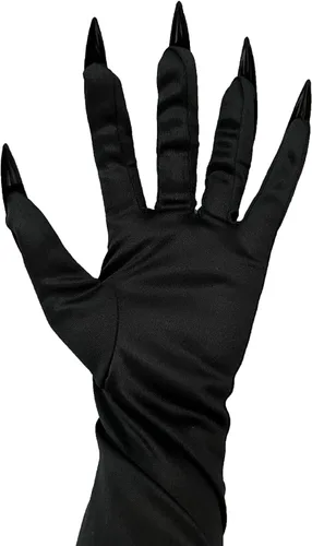 Miniatura 3 de HANSAMU Disfraz de Halloween de gato y mujer, guantes de garra, guantes de pata de uñas largas, guantes de fiesta negros, garras de gato, accesorios