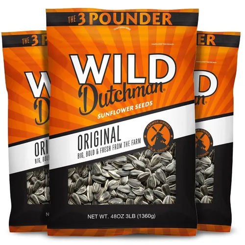 Miniatura 10 de Wild Dutchman Semillas de girasol tostadas en una bolsa resellable para una máxima frescura y un aperitivo fácil de verter, sabor original salado