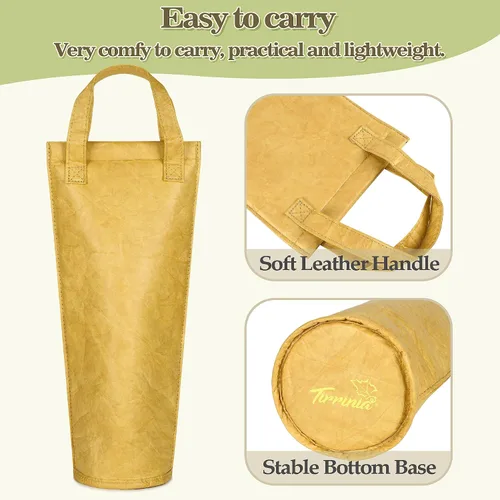 Miniatura 5 de Tirrinia Bolsa transportadora de vino individual, bolsa térmica para enfriar vino para viajes, picnic y regalos de vino, bolsa acolchada térmica